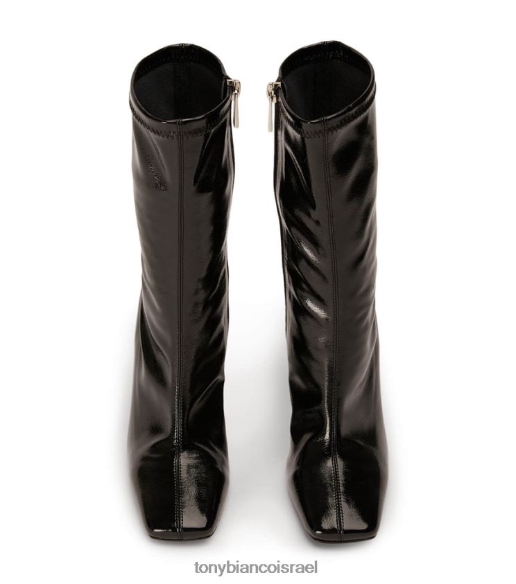 מגפונים | נשים פטנט קמט שחור Tony Bianco מגפונים של רמי 8BNR8T499